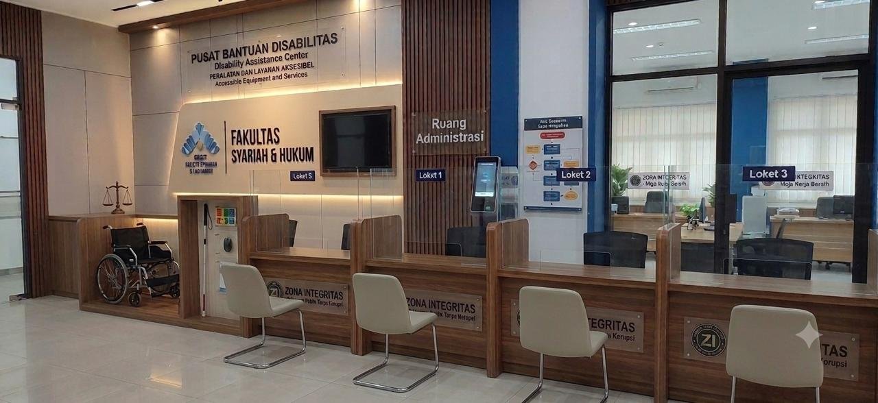 Meja Pelayanan dan Backdrop